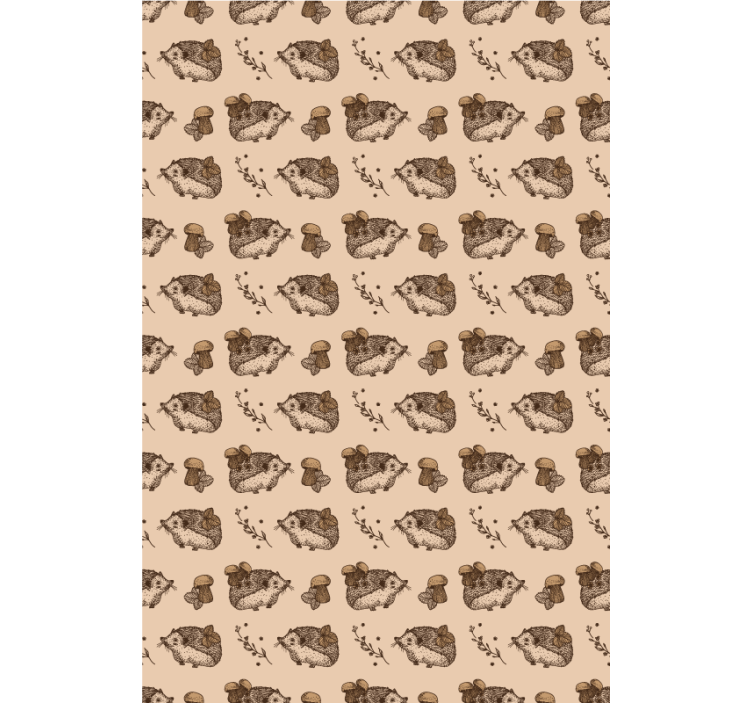 Hedgehogs and mushrooms animal blind - TenStickers