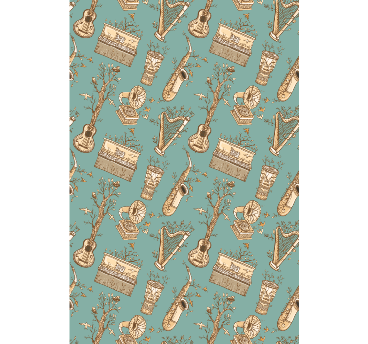 Vintage musical instruments teenage  roller blind - TenStickers