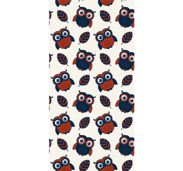 Cartoon Owls and Leaves animal blind - TenStickers