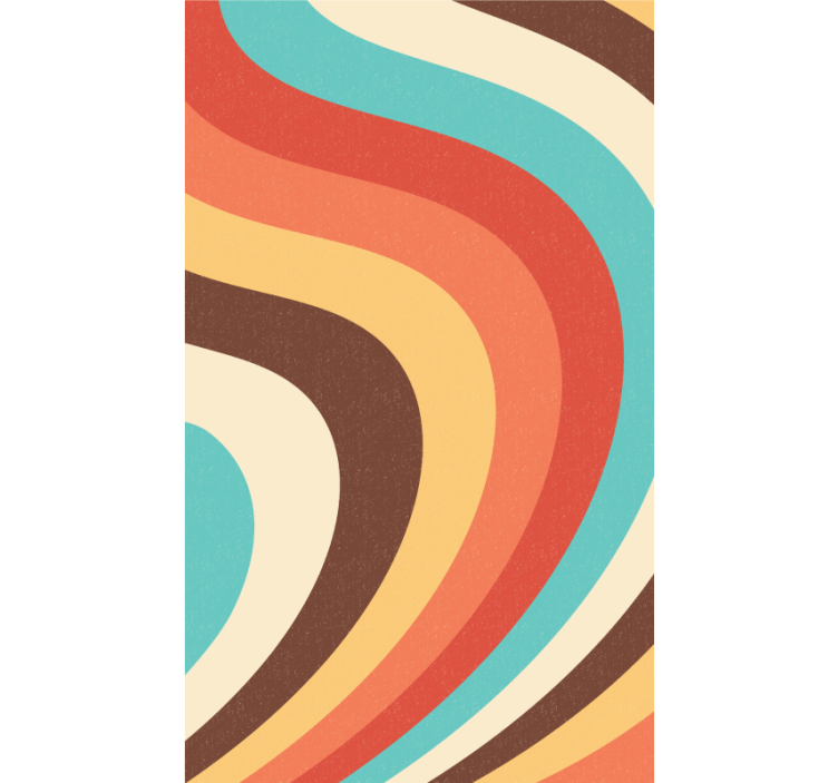 Curved retro waves more vintage roller blind - TenStickers