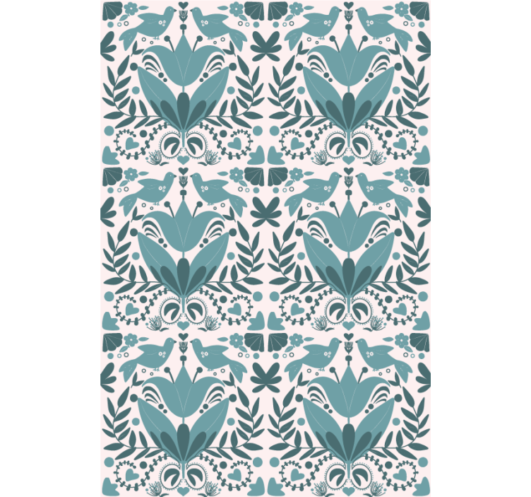 Pattern with Birds flowers and plant blind - TenStickers