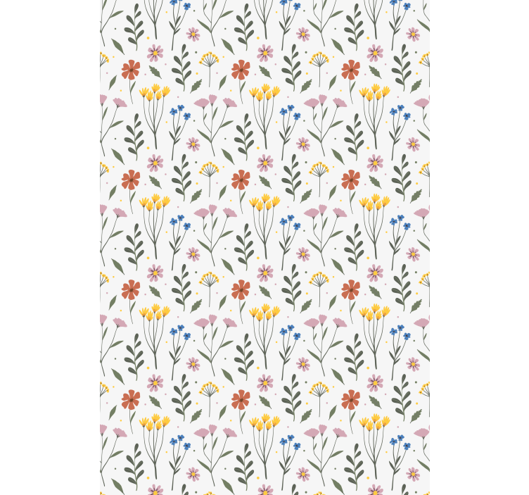 White botanical pattern flowers and plant blind - TenStickers