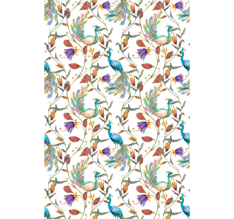 Elegant Peacock Floral flowers and plant blind - TenStickers