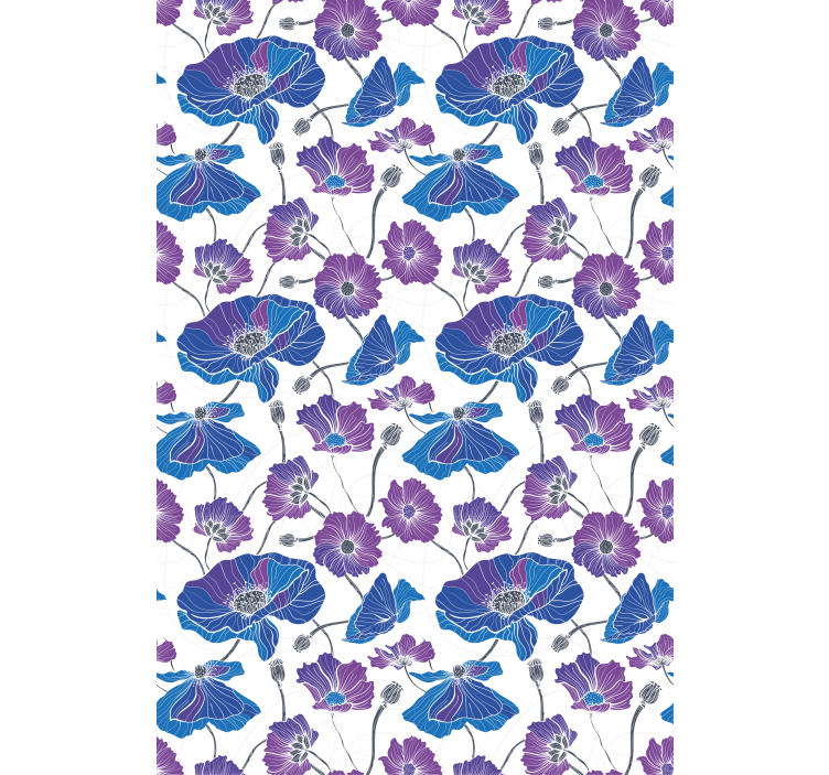 Blue and pink pattern flowers and plant blind - TenStickers