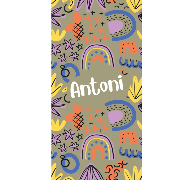 Geometric rainbows with name childrens blind - TenStickers