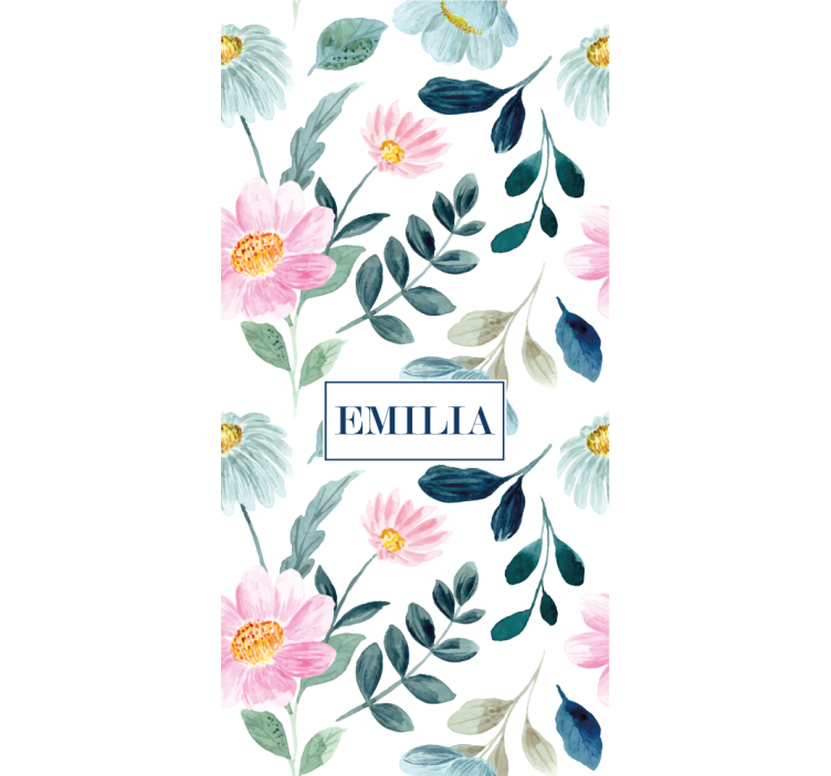 Floral Blossom With Name flowers and plant blind - TenStickers