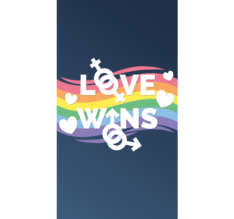 Love Wins Message text roller blind - TenStickers