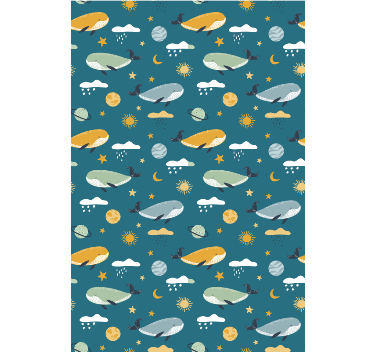 Whales pattern childrens blind - TenStickers