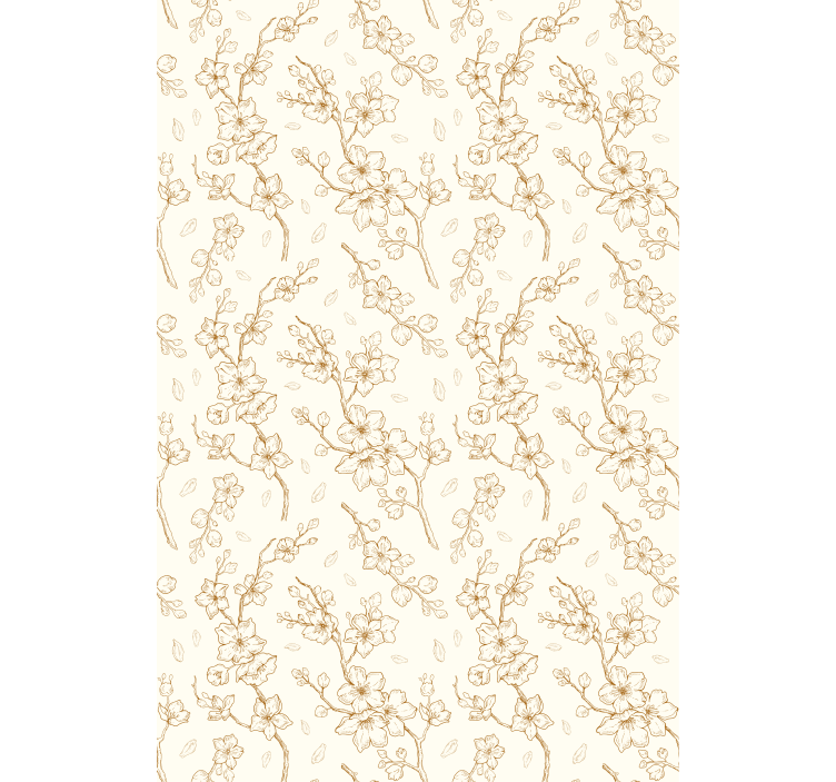 Simple beige blossom pattern flowers and plant blind - TenStickers