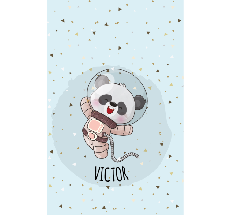 Panda astronaut with name childrens blind - TenStickers