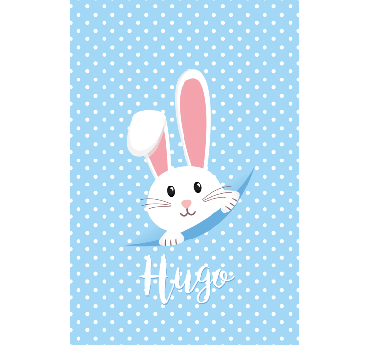 White bunny with name nursery blind - TenStickers