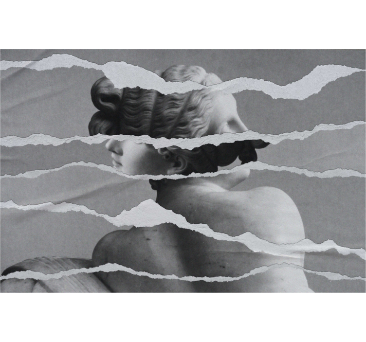 Greek statue image in torn paper Modern blind - TenStickers