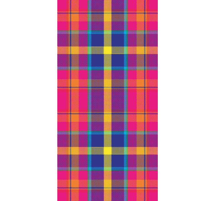 Colourful gingham pattern Teenage blind - TenStickers