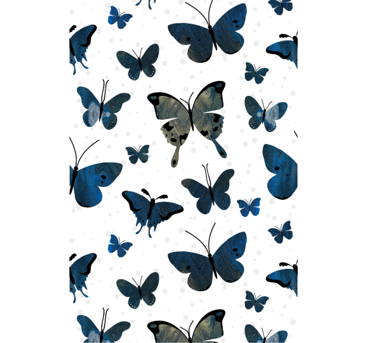 Blue and beige pattern inspiration butterfly blind - TenStickers