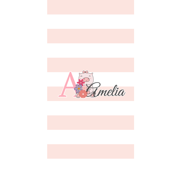 Charming piglet with name nursery blind - TenStickers