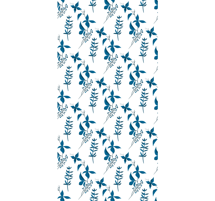 Minimalistic blue tropical pattern flowers and plant blind - TenStickers