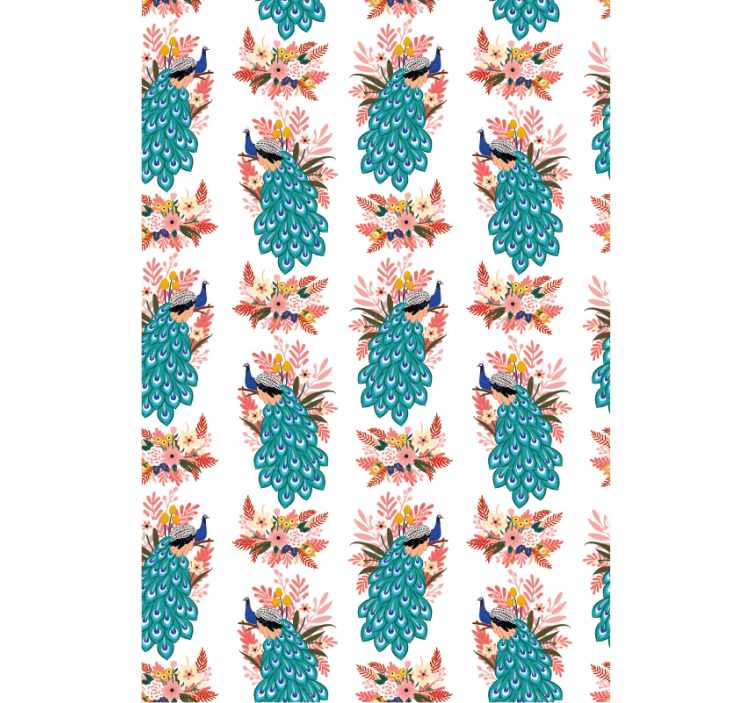 PEACOCKS AMONG FLORALS flowers and plant blind - TenStickers
