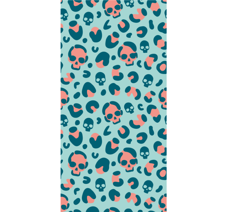 Skulls on leopard print funky roller blind - TenStickers