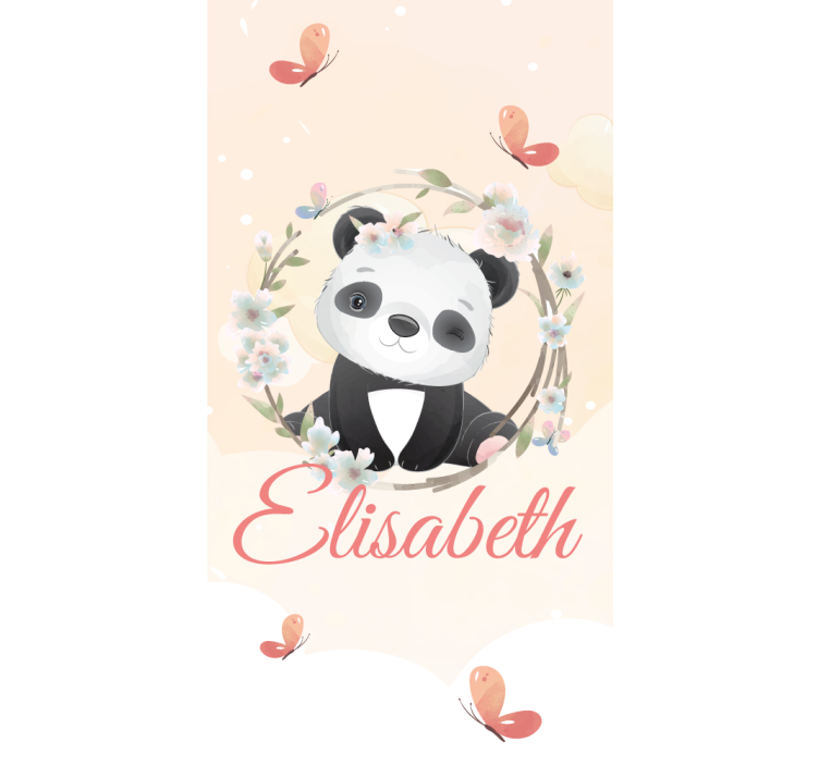 Baby panda with name childrens blind - TenStickers