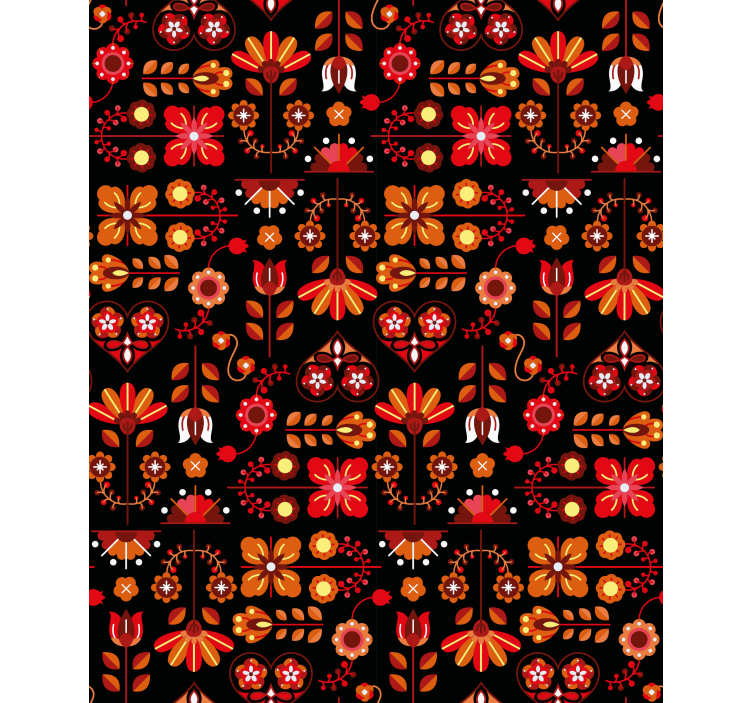 Orange folk art flower blind - TenStickers