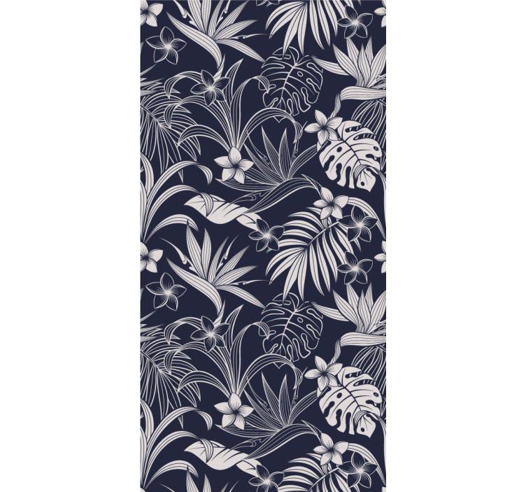 Dark tropical floral pattern flowers and plant blind - TenStickers