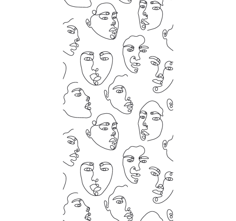 Outline art faces original roller blind - TenStickers