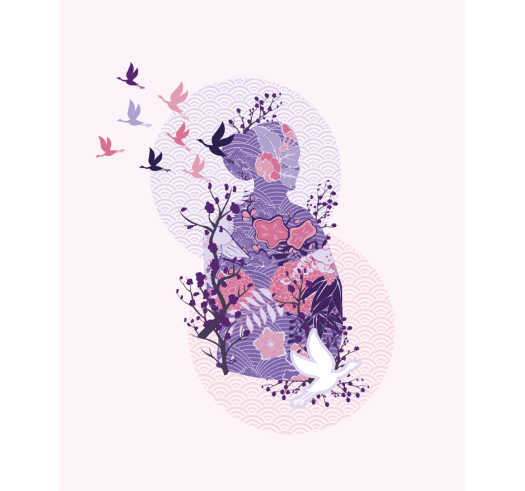 Floral Silhouette Art flowers and plant blind - TenStickers