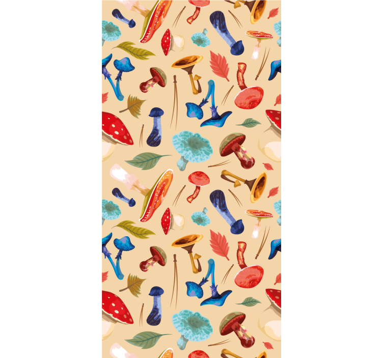 Colorful Mushroom Pattern fruit and vegetable blind - TenStickers
