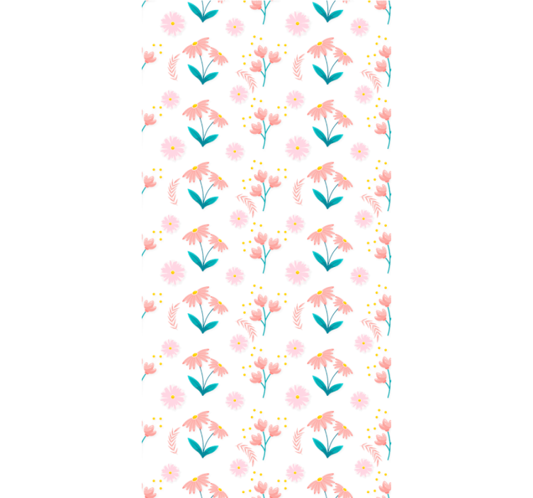 Pink echinacea pattern flowers and plant blind - TenStickers