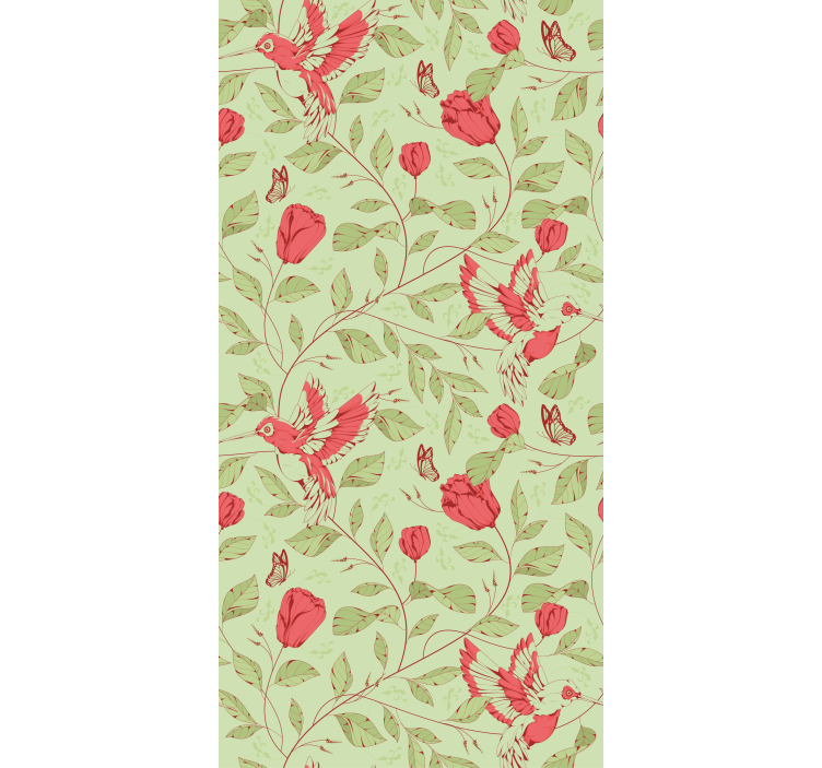 Hummingbirds and blooms flowers and plant blind - TenStickers