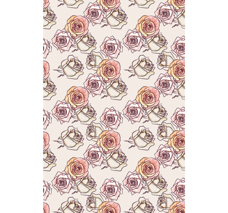 Rose Illustration Pattern flowers and plant blind - TenStickers