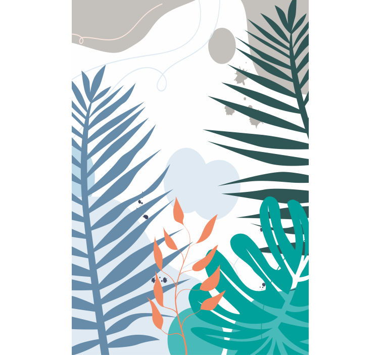 Tropical big leaves flowers and plant blind - TenStickers