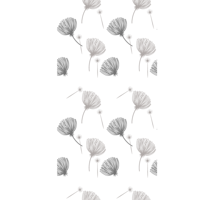 Soft grey pattern flowers and plant blind - TenStickers