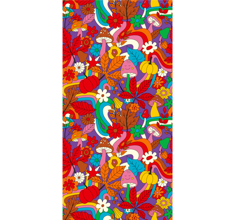 Colorful Mushroom Fantasy funky roller blind - TenStickers
