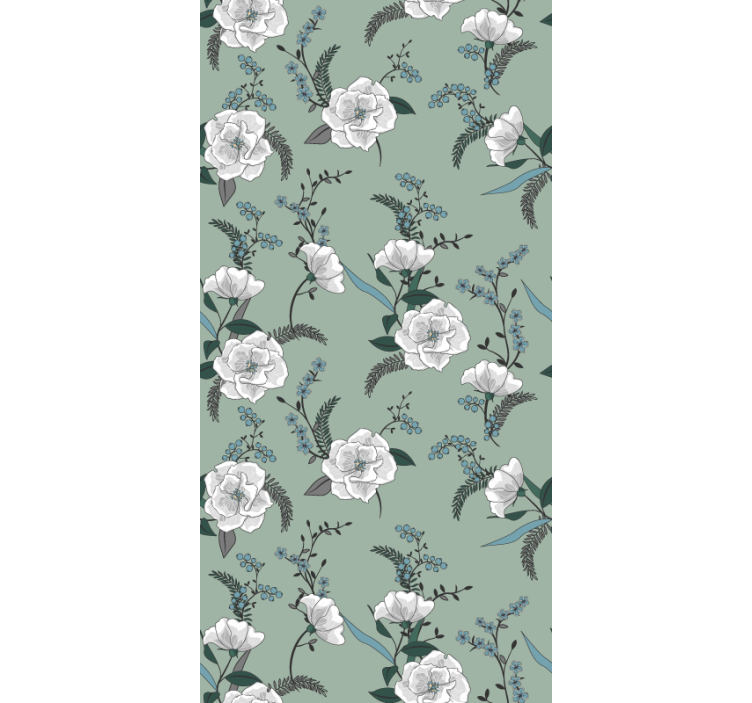 Magnolia Floral Pattern flowers and plant blind - TenStickers