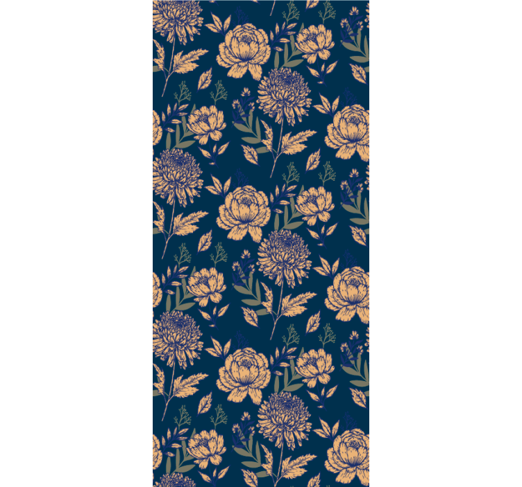 Navy elegant pattern flower blind - TenStickers