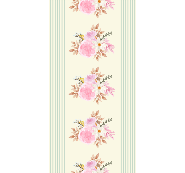 French Provincial striped pattern flowers and plant blind - TenStickers