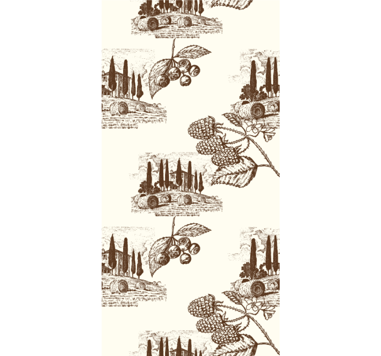 French Provincial country life pattern  blind - TenStickers