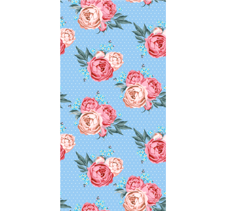 Blue blooming pink roses flower blind - TenStickers