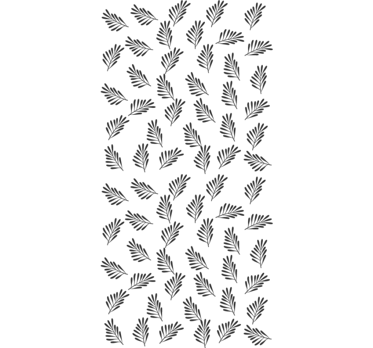 Leafy black and white motif flowers and plant blind - TenStickers