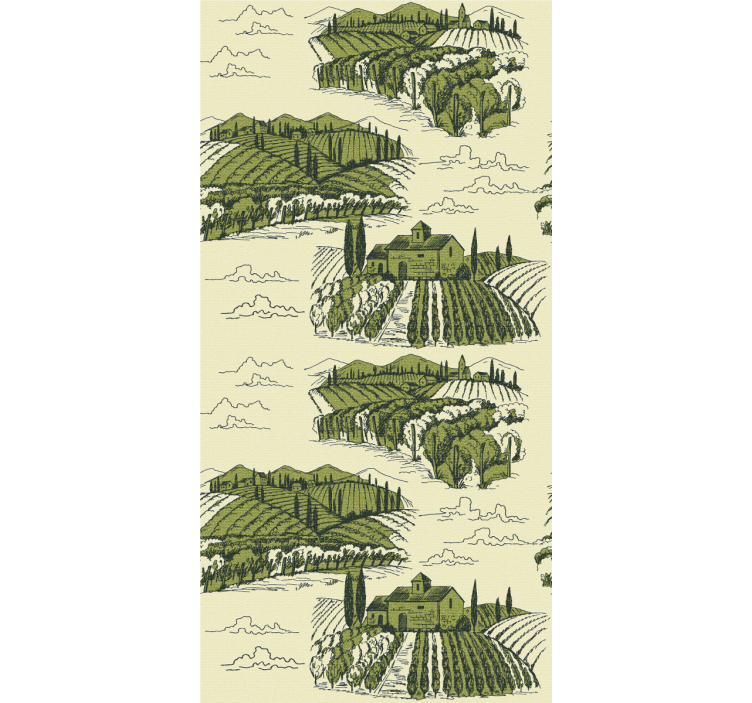 Vineyard landscape view more flowers and plant blind - TenStickers