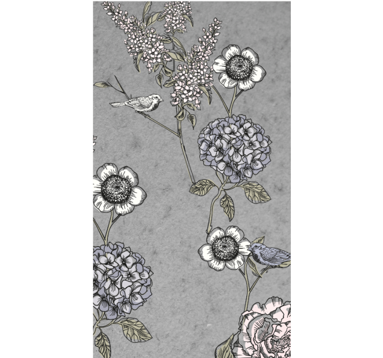 Grey gentle motif flowers and plant blind - TenStickers