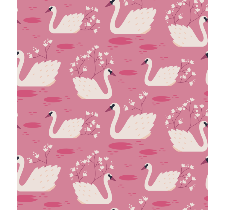 Elegant Swans and Blossoms flowers and plant blind - TenStickers