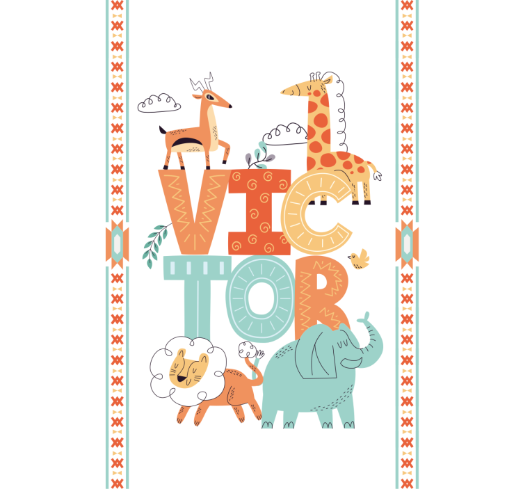 Savage animals with name childrens blind - TenStickers