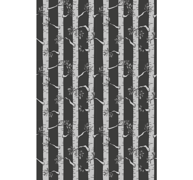 Birch Black and Grey Pattern tree roller blind - TenStickers