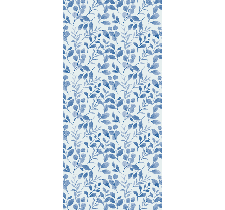 Elegant blue leaf pattern flowers and plant blind - TenStickers