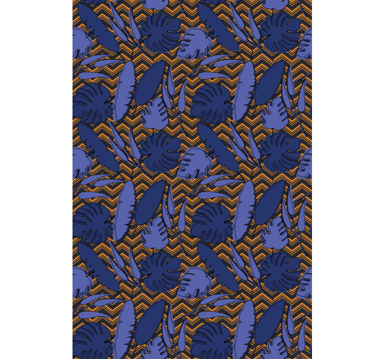 Blue tropical pattern flowers and plant blind - TenStickers
