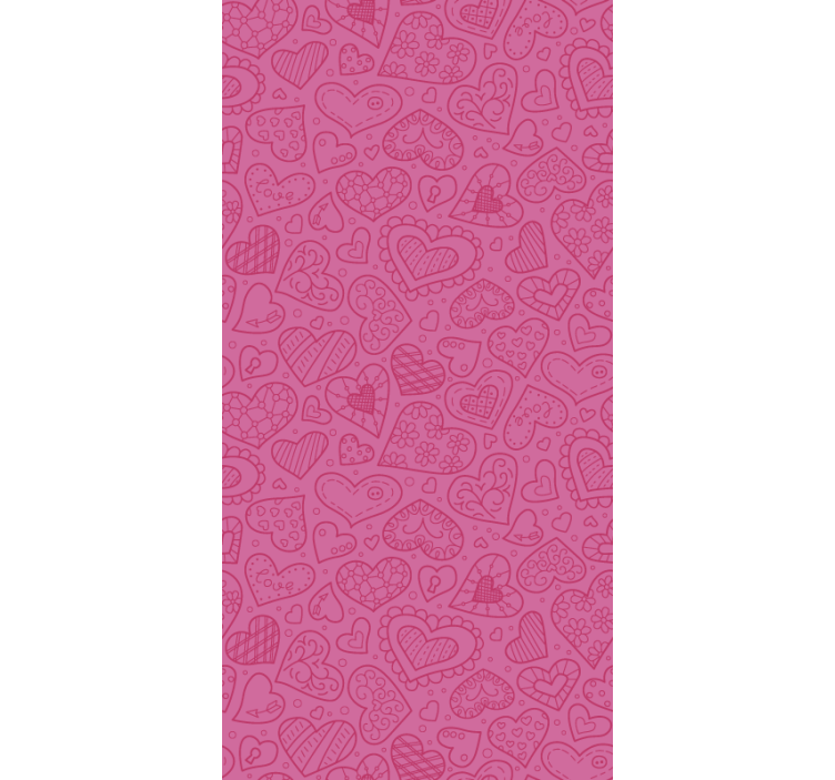 Pink hearts patterned romantic blind - TenStickers