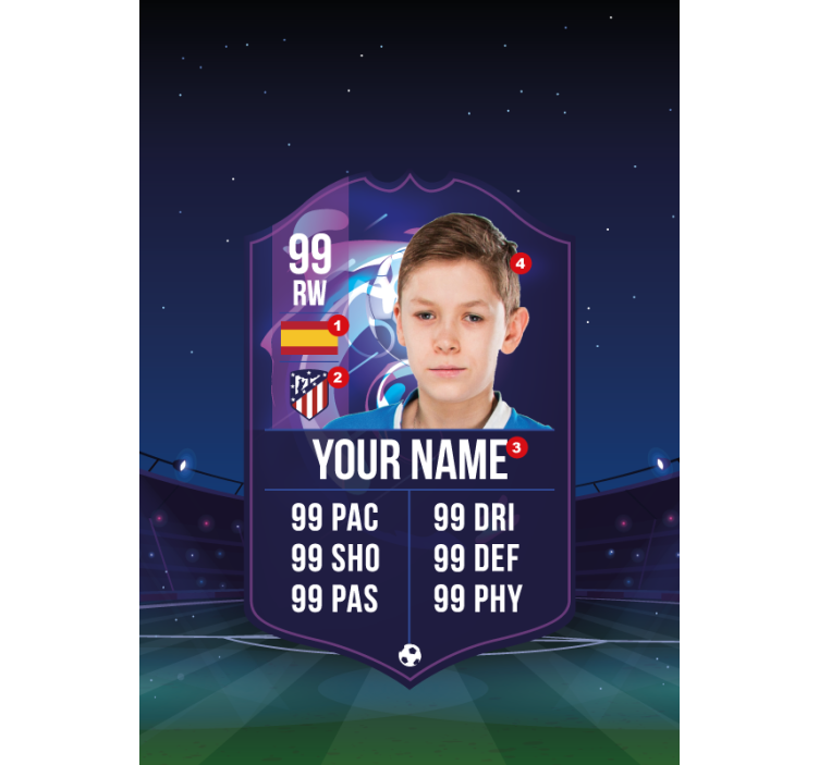 Soccer player card children roller blind - TenStickers