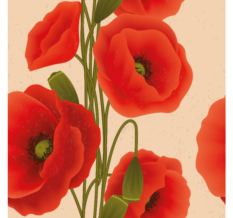 Poppies flowers and plant window blind - TenStickers